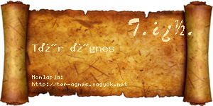 Tér Ágnes névjegykártya